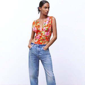 🆕 ZARA PRINTED DRAPED BODYSUIT | ZARA WOMAN